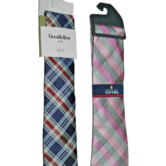 2 Neckties STAFFORD and GOODFELLOW Men's Ties NWT - Picture 1 of 5
